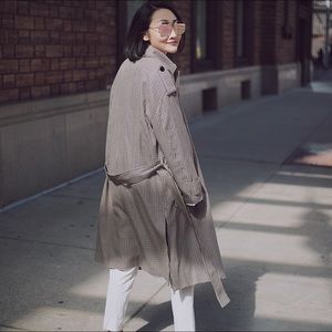 Check Trench Coat